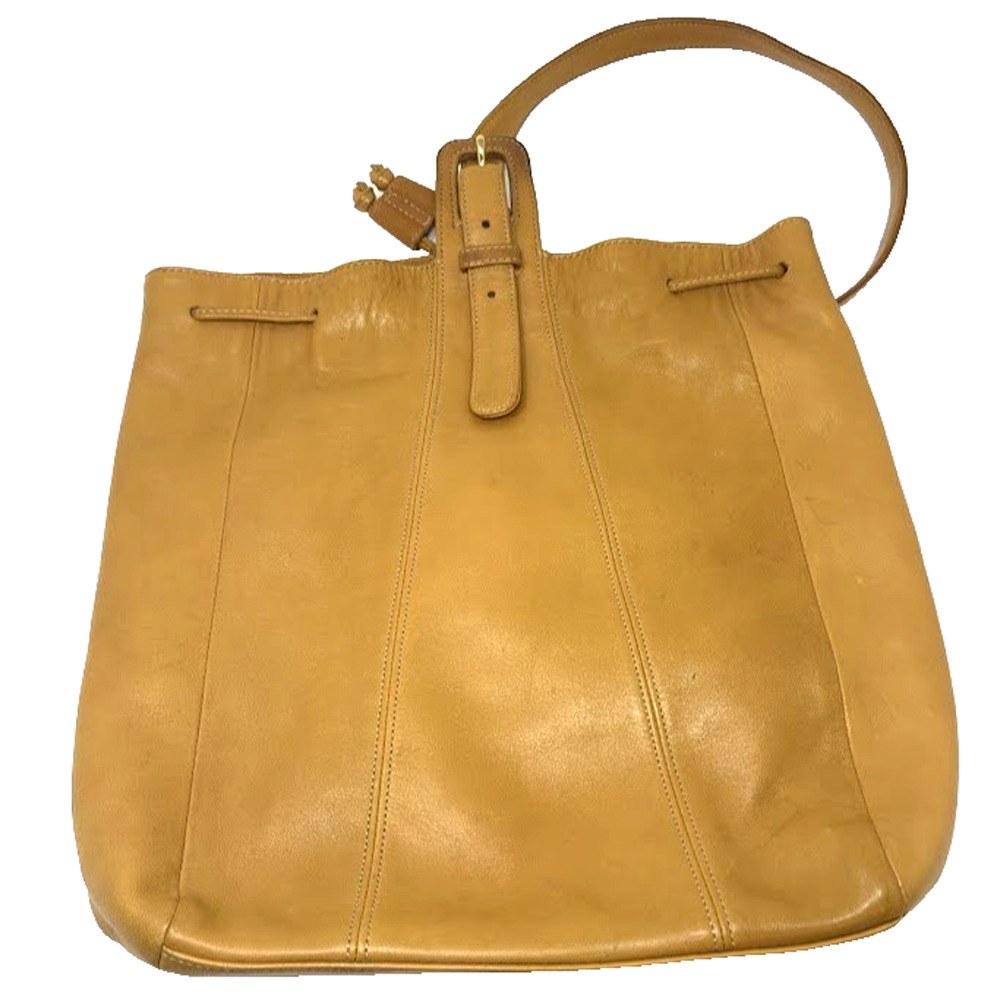 Vintage Coach K7B - 4179 Flatiron Flap Shopper / Sling Bag Tan Leather 1997-98